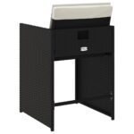 vidaXL Záhradné stoličky so sedákmi 4 ks čierne polyratanové – Obrázok 7