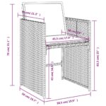 vidaXL Záhradné stoličky s vankúšmi 4 ks sivé polyratanové – Obrázok 12