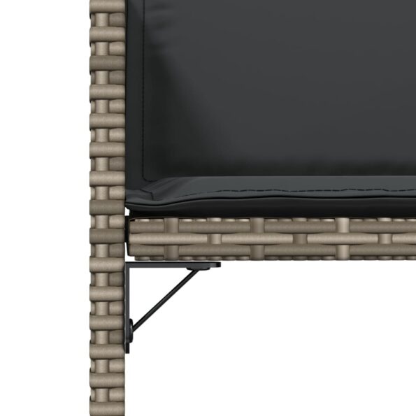 vidaXL Záhradné stoličky s vankúšmi 4 ks sivé polyratanové – Obrázok 10