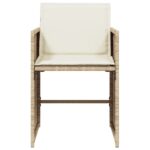 vidaXL Záhradné kreslá s podložkami 4 ks béžové polyratan – Obrázok 5