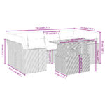 vidaXL 7-dielna záhradná súprava pohoviek s vankúšmi čierna polyratan – Obrázok 3