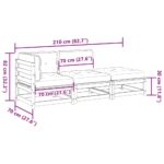 vidaXL 3-dielna záhradná sedacia súprava a vankúše borovicový masív – Obrázok 12