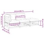 vidaXL 3-dielna záhradná sedacia súprava vankúše voskovohnedá borovica – Obrázok 12