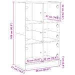 vidaXL Vysoká skrinka s dvierkami čierna 68x37x109 cm kompozitné drevo – Obrázok 12
