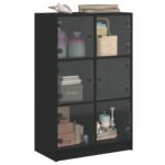 vidaXL Vysoká skrinka s dvierkami čierna 68x37x109 cm kompozitné drevo – Obrázok 5