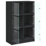 vidaXL Vysoká skrinka s dvierkami čierna 68x37x109 cm kompozitné drevo – Obrázok 6