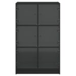 vidaXL Vysoká skrinka s dvierkami čierna 68x37x109 cm kompozitné drevo – Obrázok 7