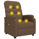 vidaXL Elektrické masážne kreslo hnedé látkové – Obrázok 8