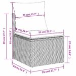 vidaXL 7-dielna záhradná súprava pohoviek s vankúšmi sivá polyratanová – Obrázok 13