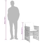 vidaXL Záhradné stoličky so sedákmi 4 ks čierne polyratanové – Obrázok 11