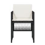 vidaXL Záhradné stoličky so sedákmi 4 ks čierne polyratanové – Obrázok 5