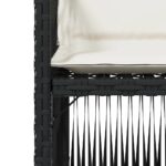 vidaXL Záhradné stoličky so sedákmi 4 ks čierne polyratanové – Obrázok 9