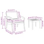 vidaXL 3-dielny bistro set s vankúšmi, vyrobený z masívneho akáciového dreva – Obrázok 10