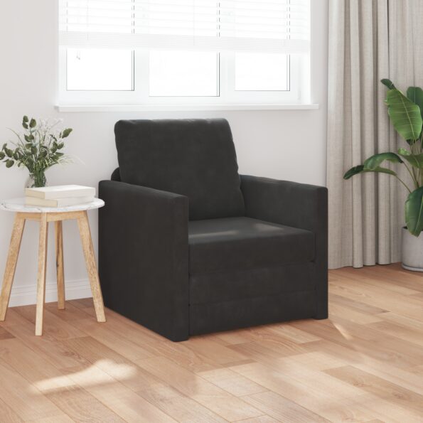 4106614_1.jpg vidaXL Pohovka na posteľ 2 v 1 Čierna 74x77x81 cm Velvet – Obrázok 1