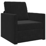 vidaXL Pohovka na posteľ 2 v 1 Čierna 74x77x81 cm Velvet – Obrázok 2