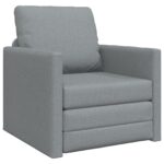 vidaXL podlahová sofa posteľ 2-v-1 svetlosivá 74x77x81 cm – Obrázok 2