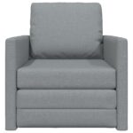 vidaXL podlahová sofa posteľ 2-v-1 svetlosivá 74x77x81 cm – Obrázok 5