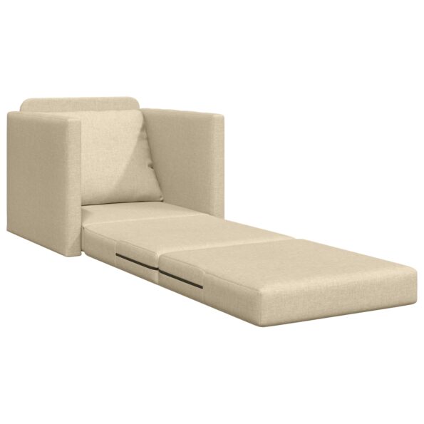 vidaXL Pohovka na spanie 2 v 1 Krémová 74x77x81 cm Textília – Obrázok 4