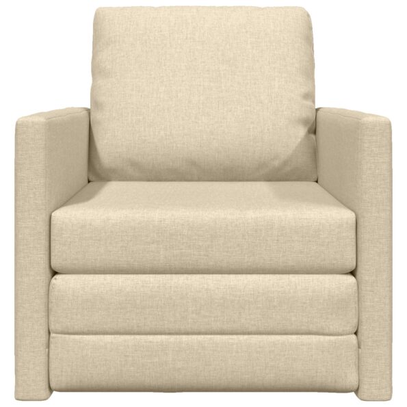 vidaXL Pohovka na spanie 2 v 1 Krémová 74x77x81 cm Textília – Obrázok 5