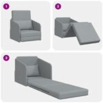 vidaXL rozkladacia pohovka 2 v 1 svetlosivá 65x80x83 cm tkanina – Obrázok 10