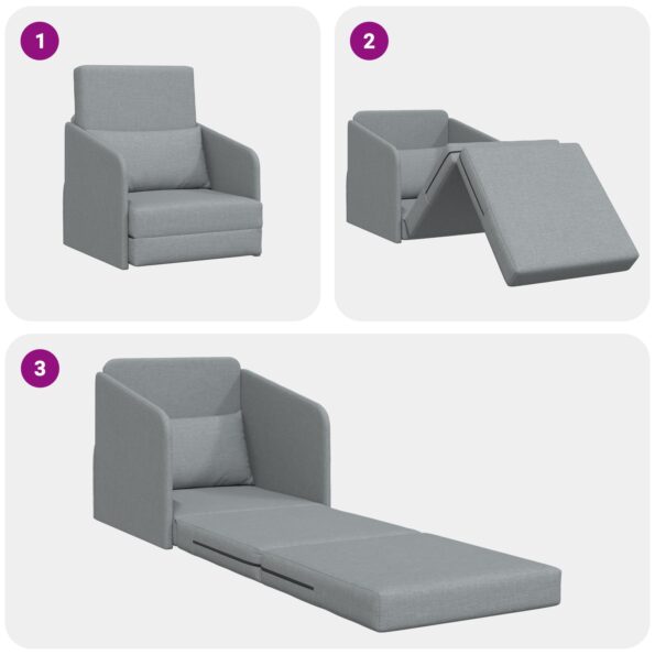 vidaXL rozkladacia pohovka 2 v 1 svetlosivá 65x80x83 cm tkanina – Obrázok 10