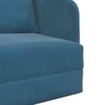 vidaXL Floor Sofa Bed 2-v-1 Modrá 65x80x83 cm Velúr – Obrázok 9