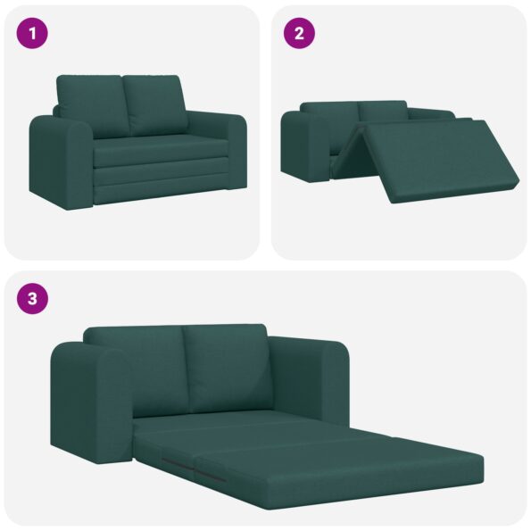 4106677_11.jpg vidaXL Floor Sofa Bed 2-v-1 Tmavozelený 148x71x83 cm Textilné – Obrázok 11