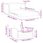 vidaXL Podlahová pohovka na spanie 2 v 1 Čierna 124x71x78 cm Umelá koža – Obrázok 12
