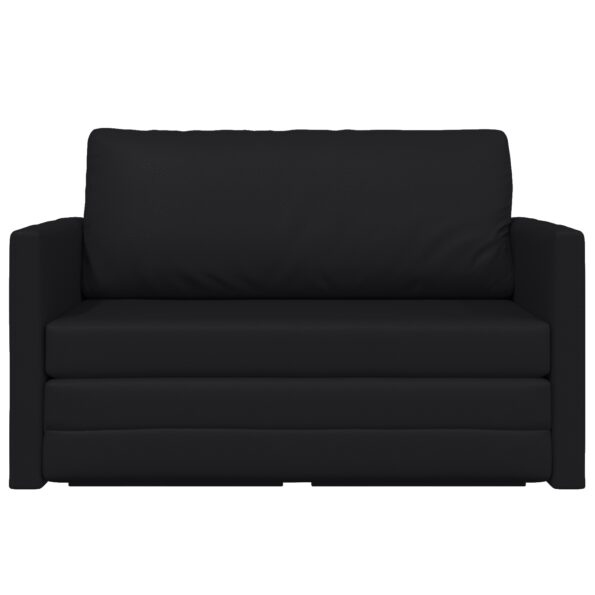 vidaXL Podlahová pohovka na spanie 2 v 1 Čierna 124x71x78 cm Umelá koža – Obrázok 6