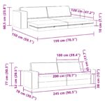 vidaXL Gauč na spanie 2v1 svetlosivý 245x150x60.5 cm tkanina – Obrázok 11