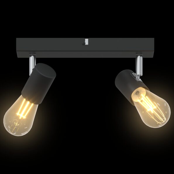 vidaXL Stropné bodové svetlo dvojcestne nastaviteľné čierne E27 – Obrázok 11