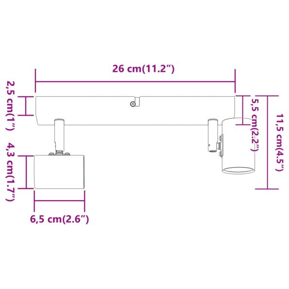 vidaXL Stropné bodové svetlo dvojcestne nastaviteľné čierne E27 – Obrázok 13