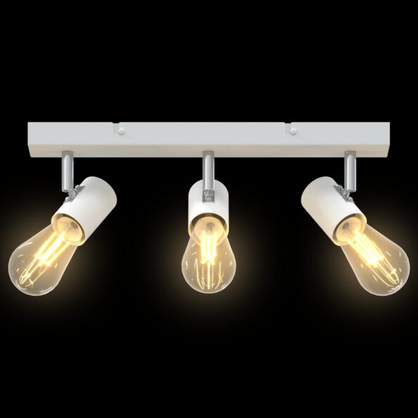 vidaXL Stropný reflektor 3-smenný nastaviteľný biely E27 – Obrázok 11