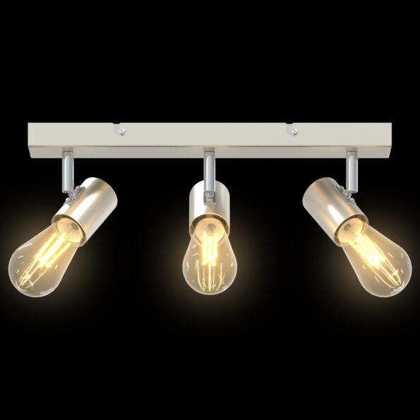 vidaXL stropné bodové svetlo 3-cestne nastaviteľné kefované niklové E27 – Obrázok 11