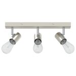 vidaXL stropné bodové svetlo 3-cestne nastaviteľné kefované niklové E27 – Obrázok 3