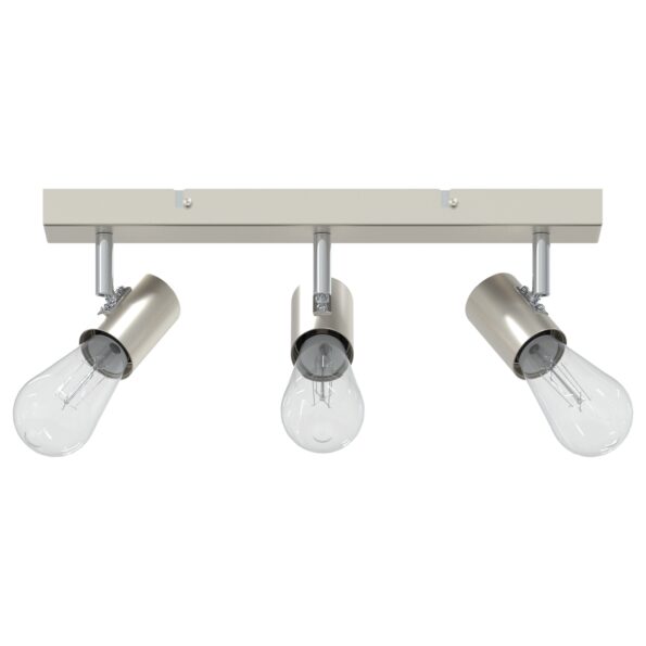 vidaXL stropné bodové svetlo 3-cestne nastaviteľné kefované niklové E27 – Obrázok 3