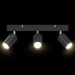 vidaXL Stropný Reflektor 3-cestný nastaviteľný čierny GU10 – Obrázok 11