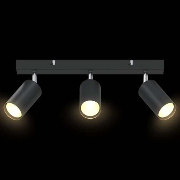 vidaXL Stropný Reflektor 3-cestný nastaviteľný čierny GU10 – Obrázok 11