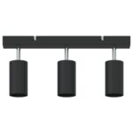 vidaXL Stropný Reflektor 3-cestný nastaviteľný čierny GU10 – Obrázok 5