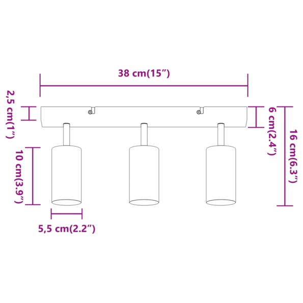 vidaXL 3-cestný nastaviteľný kartáčovaný niklový GU10 stropný reflektor – Obrázok 13