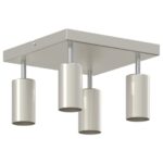 vidaXL Stropný reflektor 4-cestný nastaviteľný kartáčovaný niklový GU10 – Obrázok 4