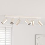 vidaXL Stropné bodové svetlo 6-cestne nastaviteľné kefované nikelové GU10