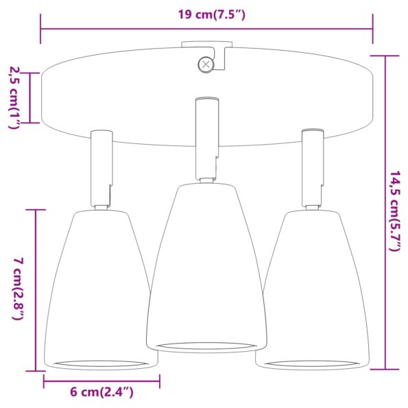vidaXL Stropný reflektor 3 Way Adjustable White GU10 – Obrázok 13