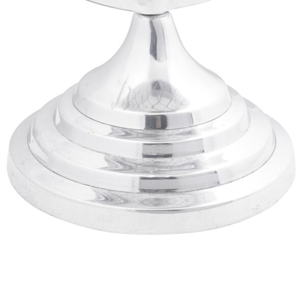 vidaXL Guľa socha Strieborná 16.5x14x26 cm Hliník – Obrázok 5