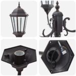 vidaXL Záhradný svetelný stĺp s 3 lampami E27 Bronz 220 cm Hliník – Obrázok 5