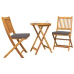 vidaXL 3-dielny záhradný bistro set - Masívne akáciové drevo – Obrázok 3