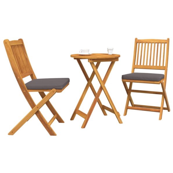 vidaXL 3-dielny záhradný bistro set - Masívne akáciové drevo – Obrázok 3