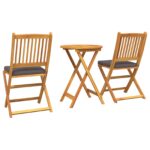 vidaXL 3-dielny záhradný bistro set - Masívne akáciové drevo – Obrázok 8