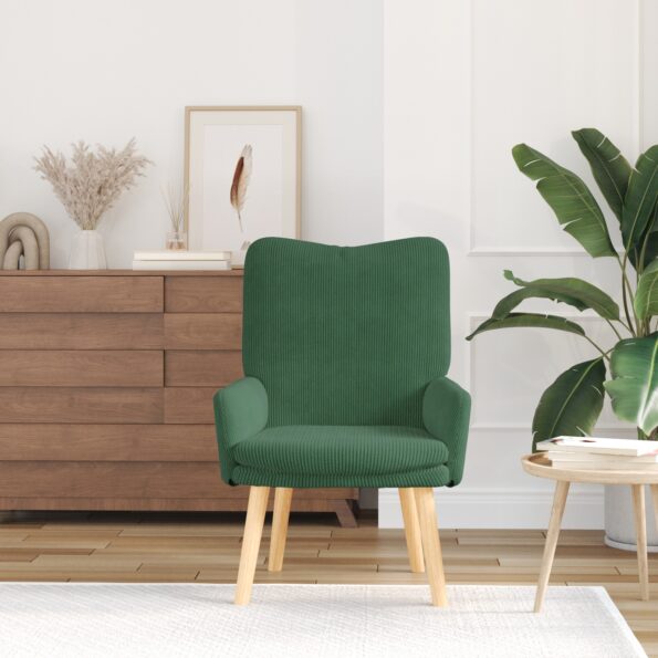 vidaXL Relaxačné Kreslo Džunglová Zelená Velúrová Tkanina – Obrázok 3