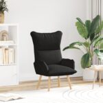 vidaXL Relaxačné kreslo Čierny textil